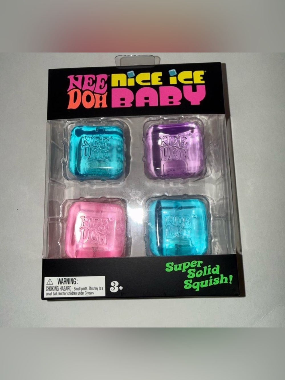 Nee Doh Nice Ice Baby Cubes - Super Solid Squish! - Brand New/Sealed 4 Pack